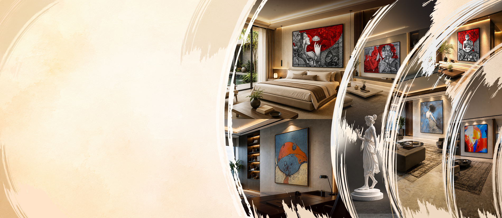 Rangkunchala artworks installed in homes, offices and galleries