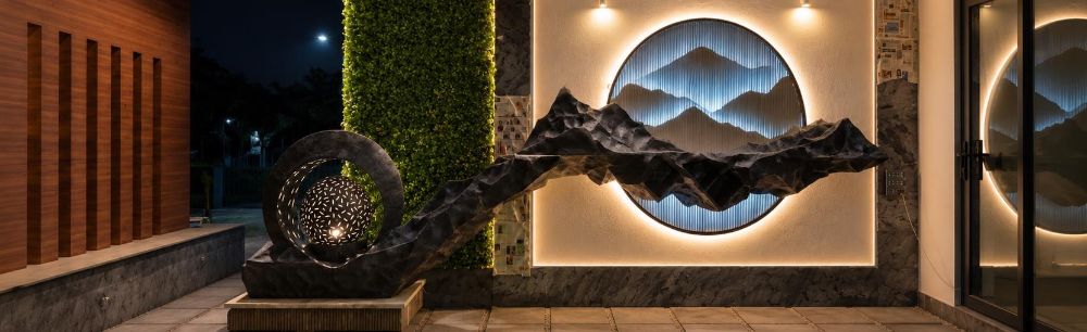Feature wall installation transforming an interior